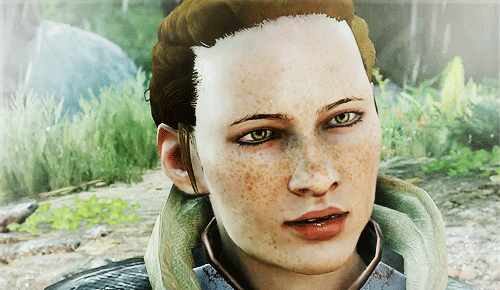 Gif of Scout Harding from Dragon Age: Inquisition.